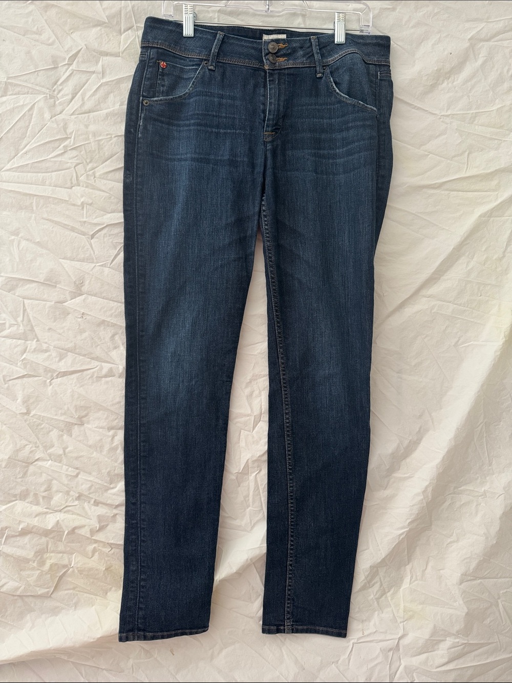 Hudson Jeans Dark Indigo Slim Skinny Jeans With Button Pocket Detail